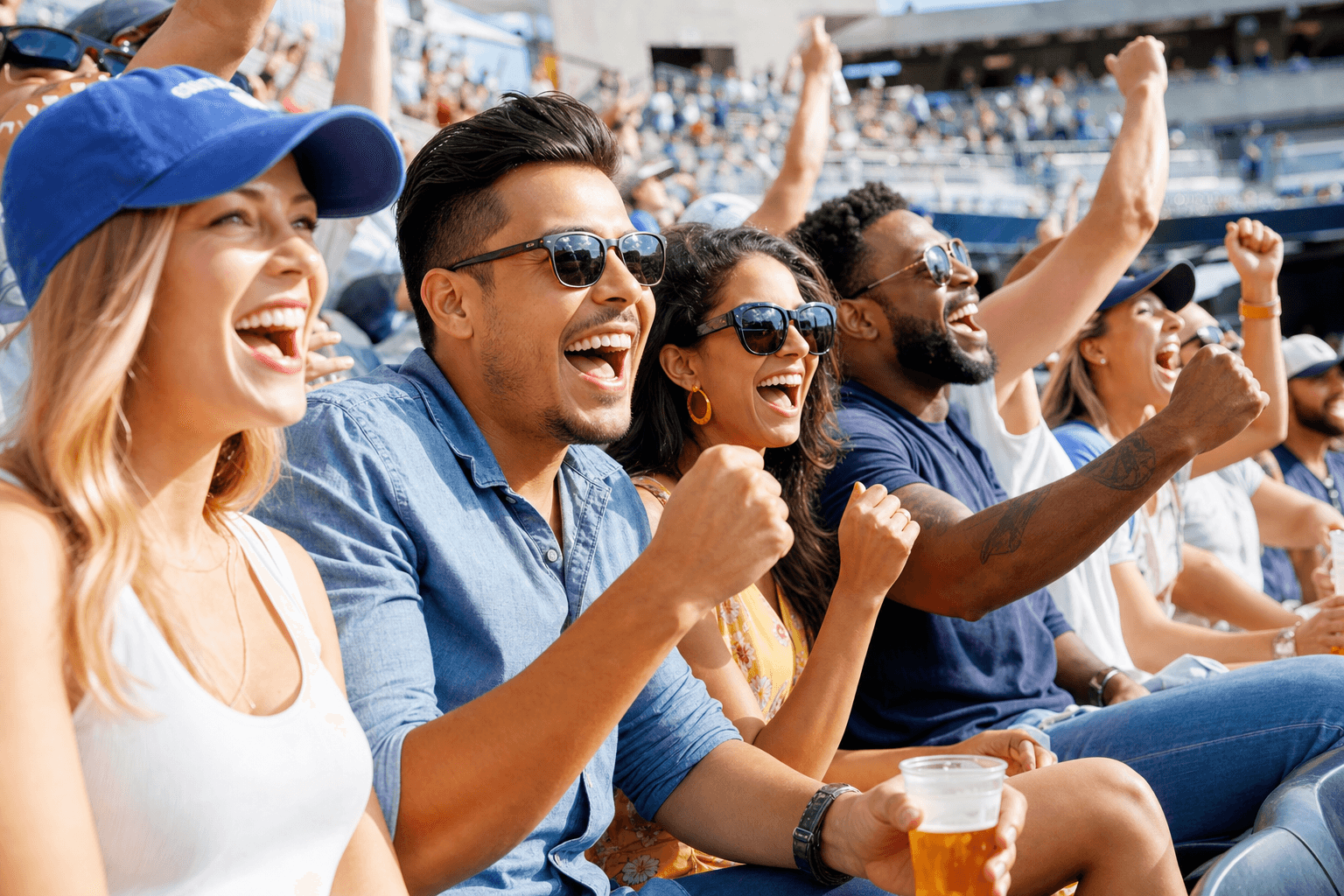 Friends enjoying a live event